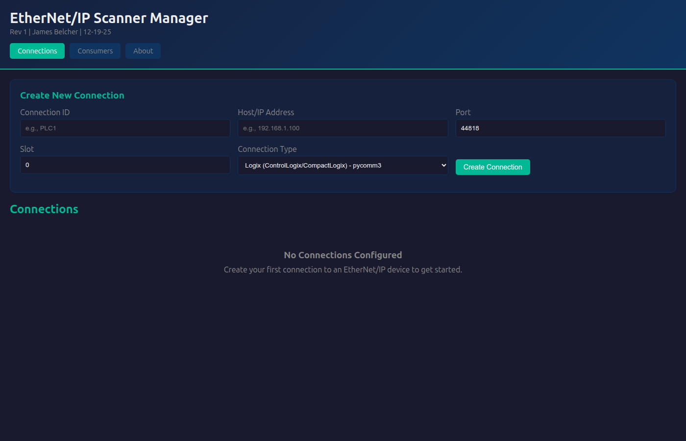 EtherNet/IP Scanner