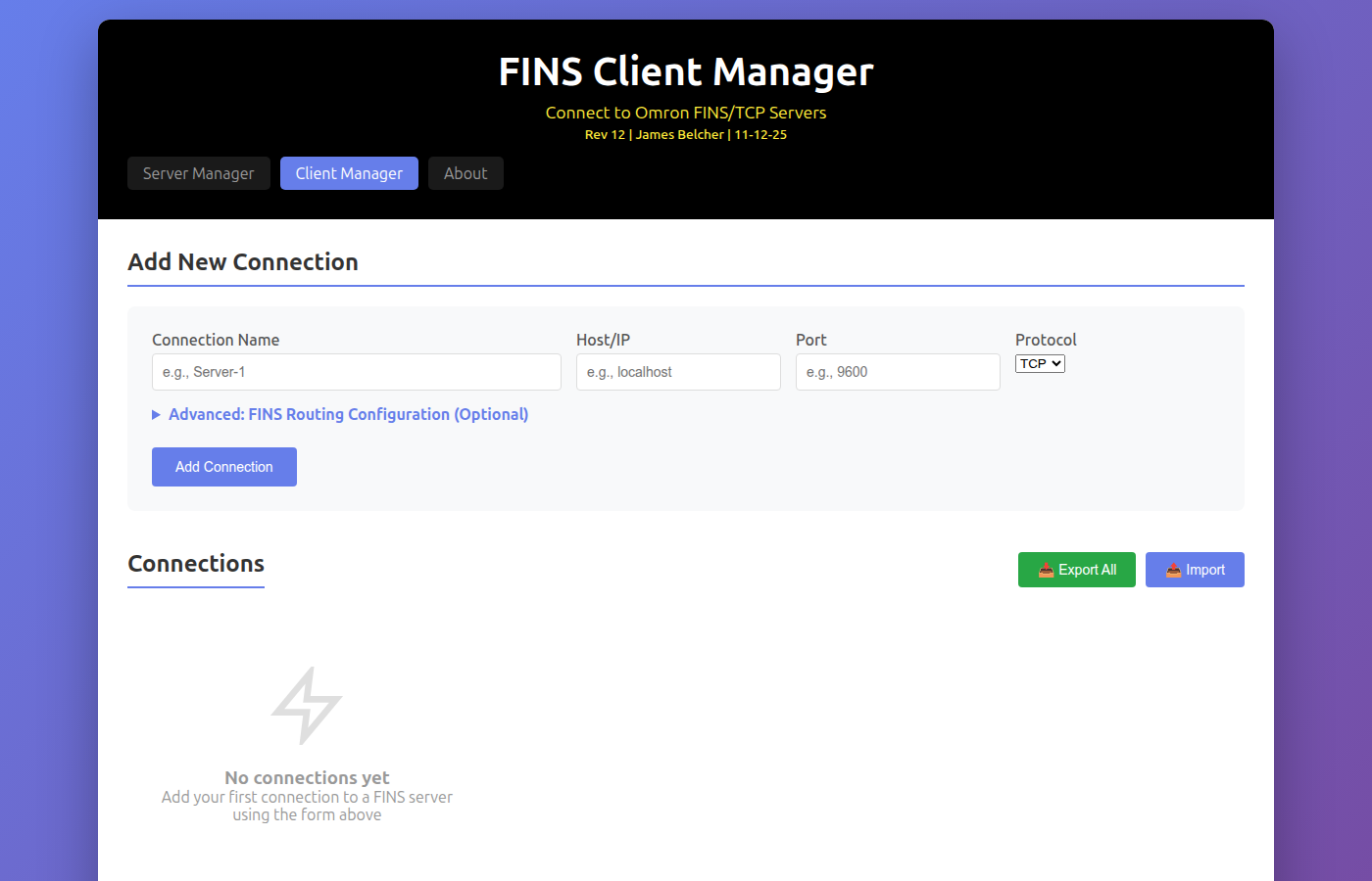FINS Client Manager