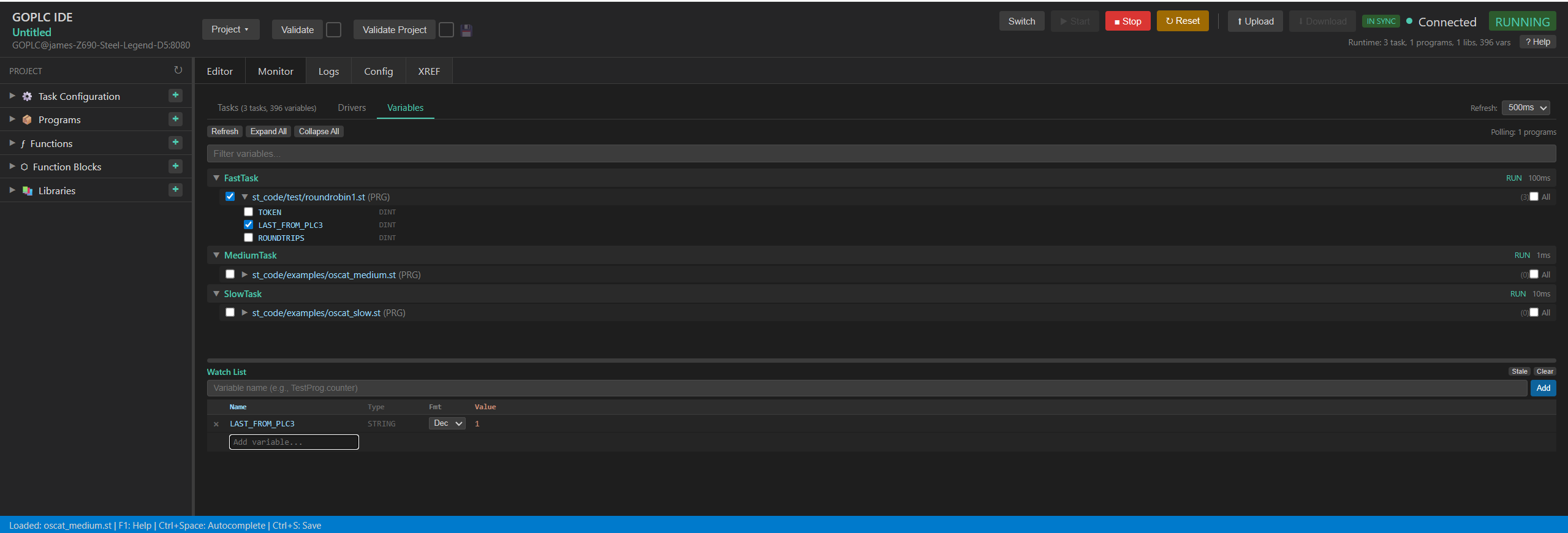 Live Variable Monitoring